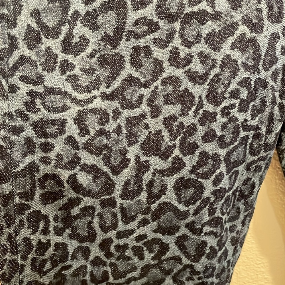 NWT Michael Kors Womens Blue High-Rise Skinny Leopard Denim Jeans Pants Size 6 P - Picture 4 of 13